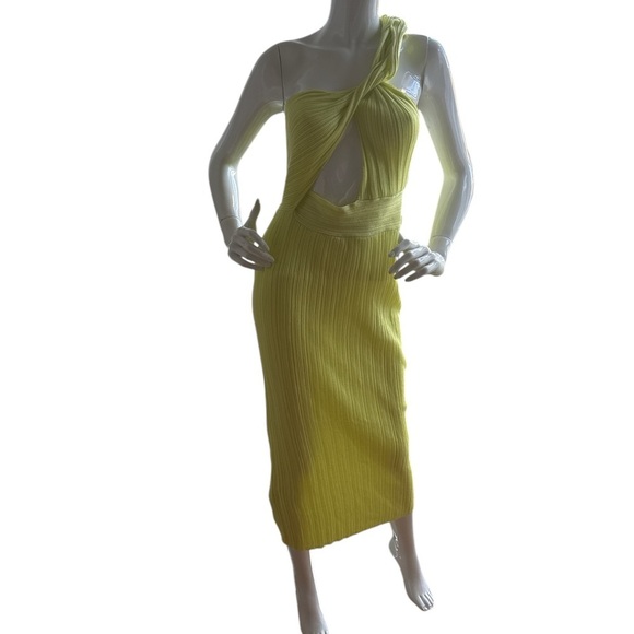 Mango Asymmetrical dress with slit size L neon - Picture 7 of 7